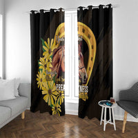 Personalized Preakness Horse Racing Window Curtain Horseshoe With Black-Eyed Susans
