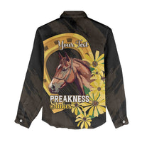 Personalized Preakness Horse Racing Women Casual Shirt Horseshoe With Black-Eyed Susans