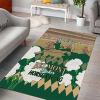 Personalized Belmont Horse Racing Area Rug 157th Anniversary Run For The Carnations