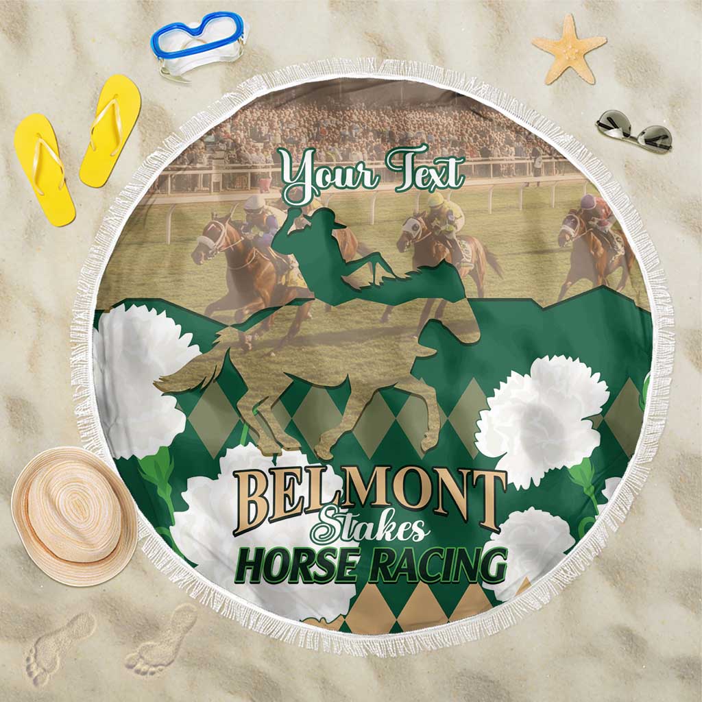 Personalized Belmont Horse Racing Beach Blanket 157th Anniversary Run For The Carnations