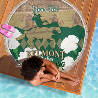 Personalized Belmont Horse Racing Beach Blanket 157th Anniversary Run For The Carnations