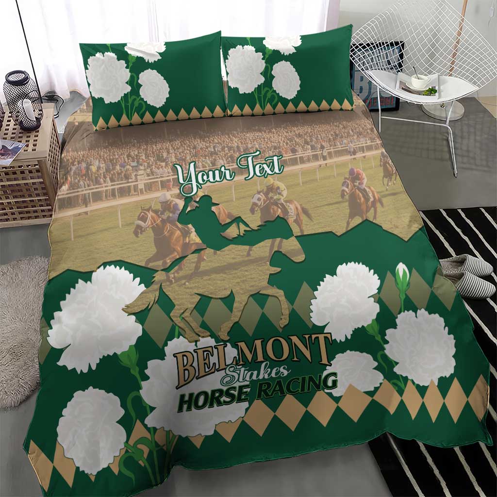 Personalized Belmont Horse Racing Bedding Set 157th Anniversary Run For The Carnations