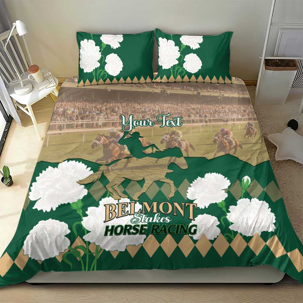 Personalized Belmont Horse Racing Bedding Set 157th Anniversary Run For The Carnations