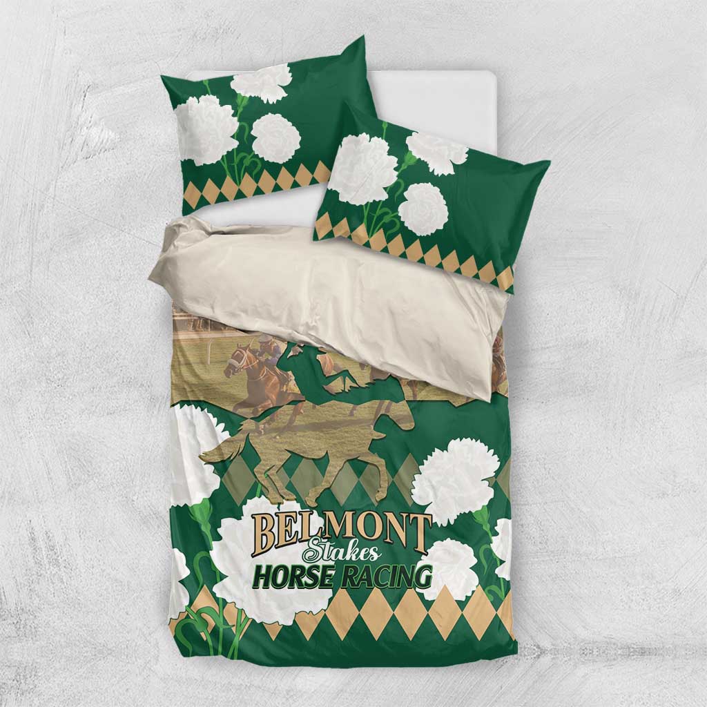 Personalized Belmont Horse Racing Bedding Set 157th Anniversary Run For The Carnations