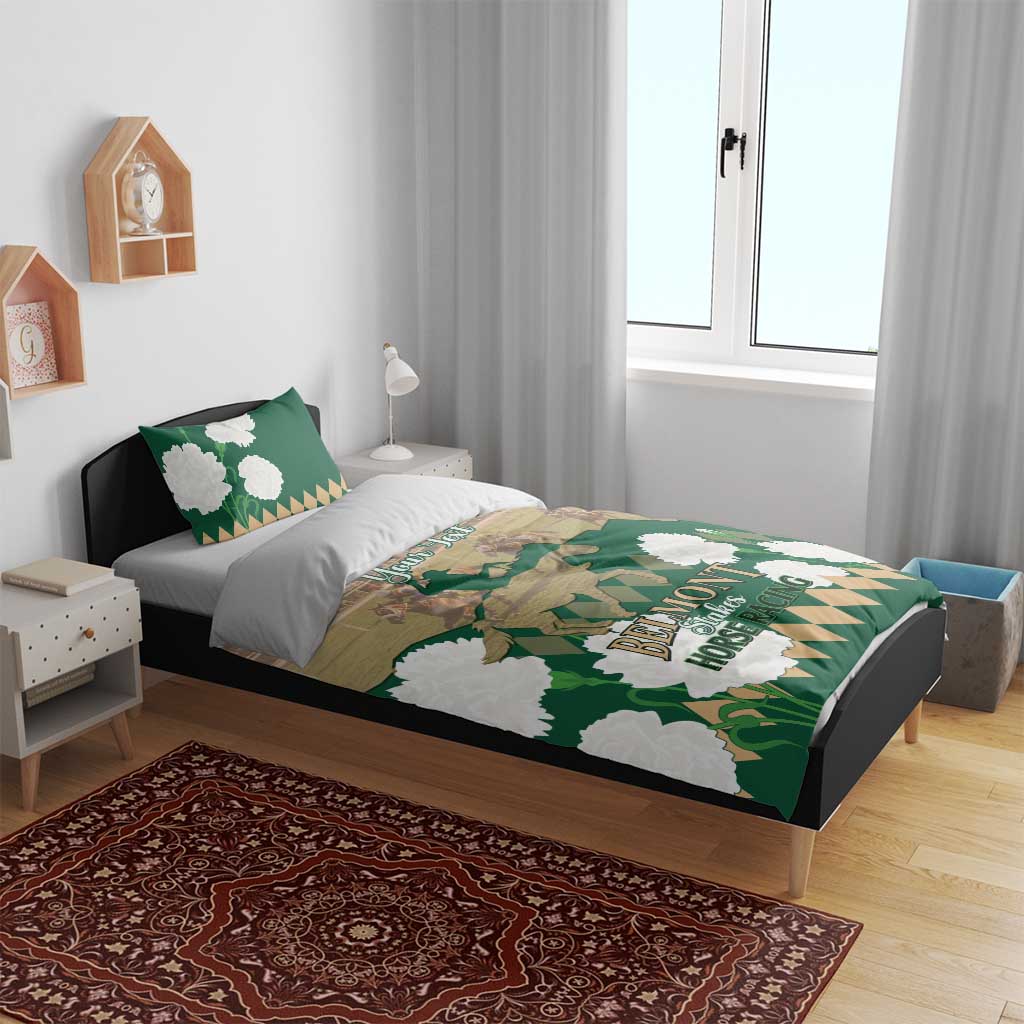 Personalized Belmont Horse Racing Bedding Set 157th Anniversary Run For The Carnations