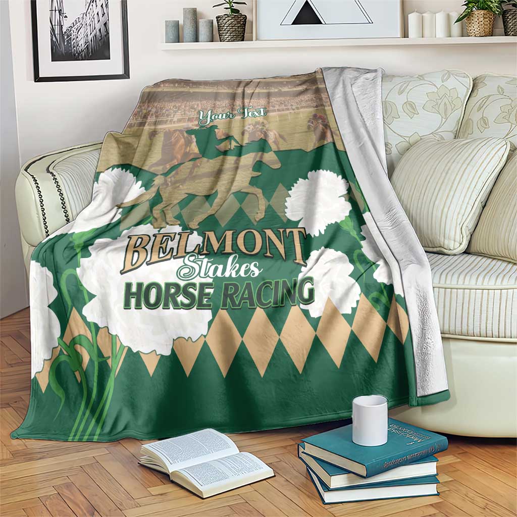 Personalized Belmont Horse Racing Blanket 157th Anniversary Run For The Carnations