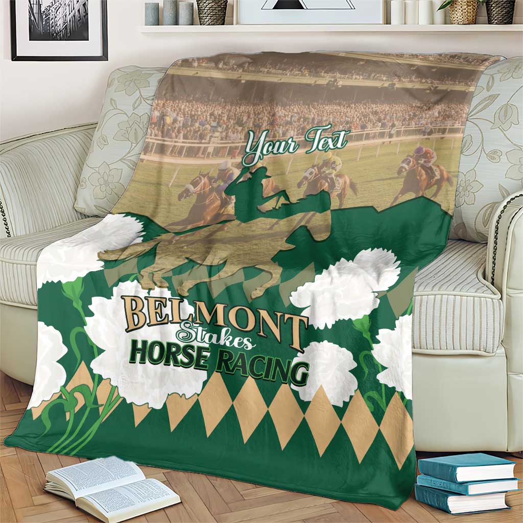 Personalized Belmont Horse Racing Blanket 157th Anniversary Run For The Carnations