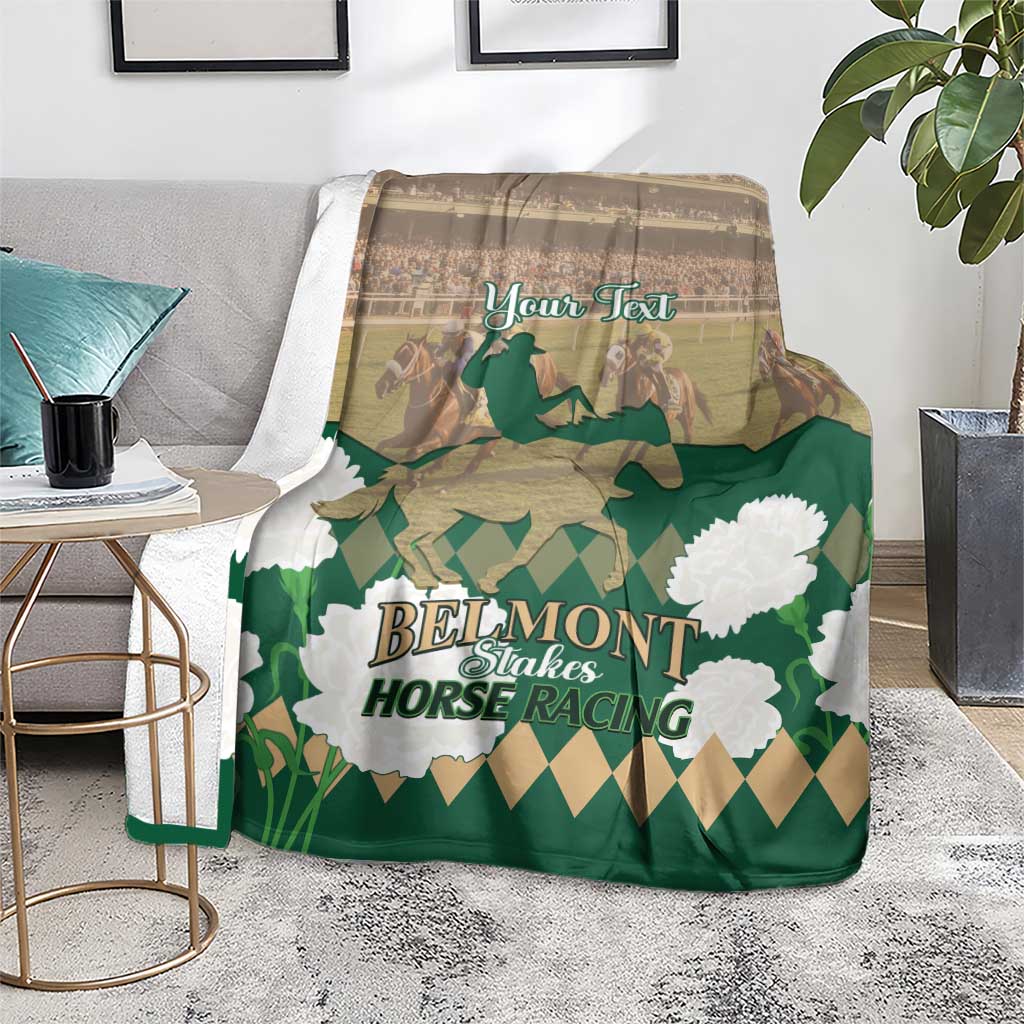 Personalized Belmont Horse Racing Blanket 157th Anniversary Run For The Carnations
