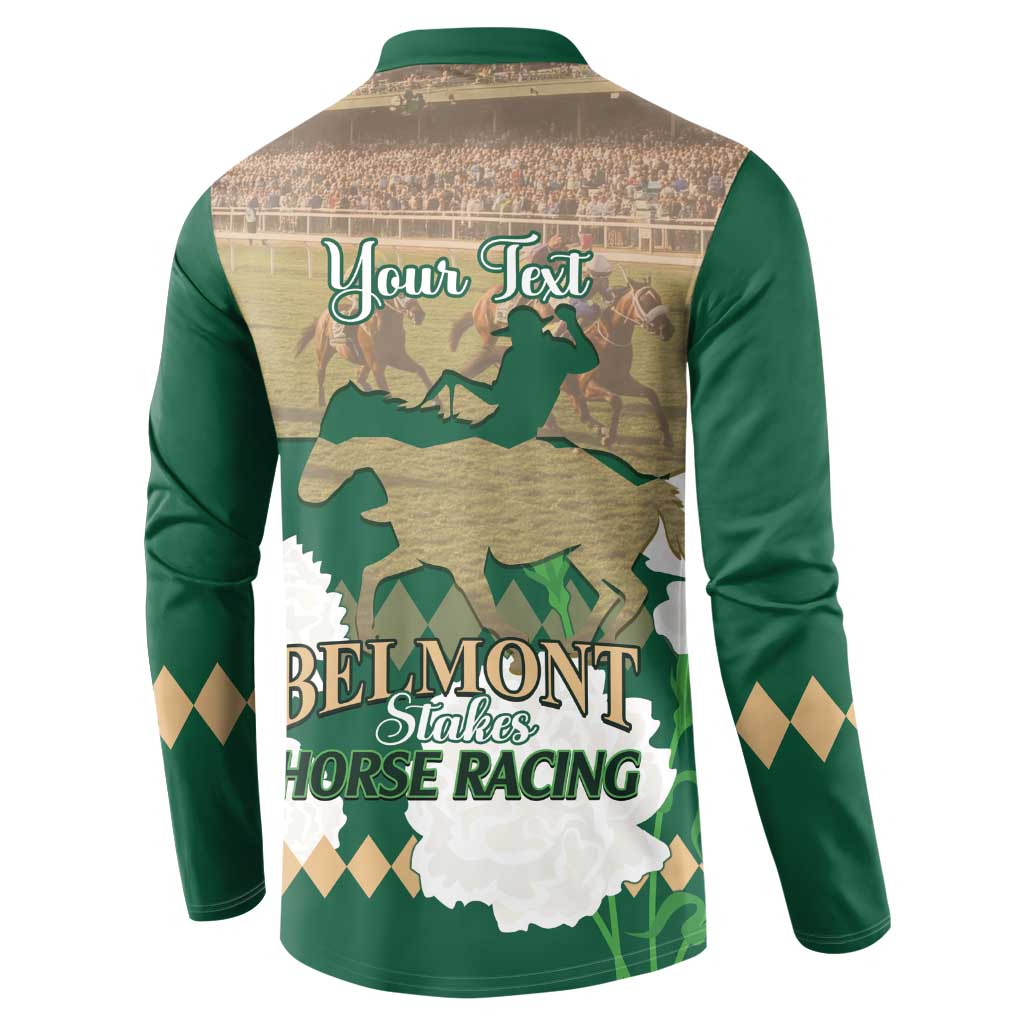 Personalized Belmont Horse Racing Button Sweatshirt 157th Anniversary Run For The Carnations