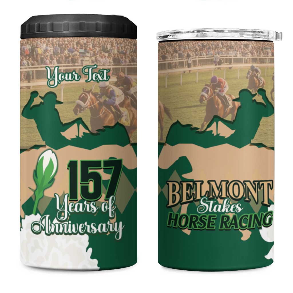 Personalized Belmont Horse Racing 4 in 1 Can Cooler Tumbler 157th Anniversary Run For The Carnations