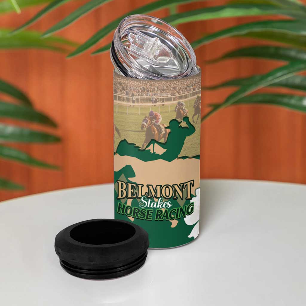 Personalized Belmont Horse Racing 4 in 1 Can Cooler Tumbler 157th Anniversary Run For The Carnations