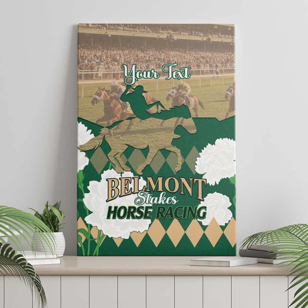 Personalized Belmont Horse Racing Canvas Wall Art 157th Anniversary Run For The Carnations