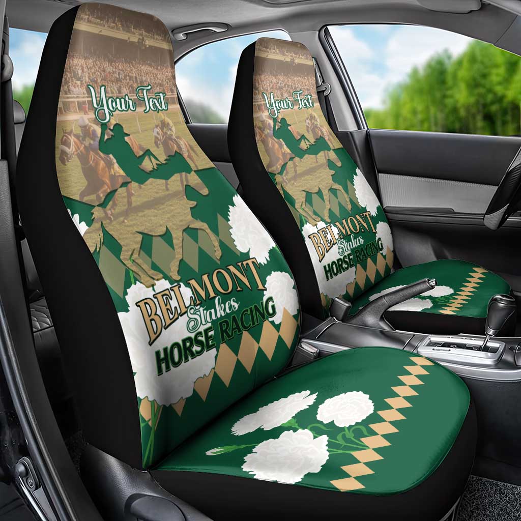 Personalized Belmont Horse Racing Car Seat Cover 157th Anniversary Run For The Carnations