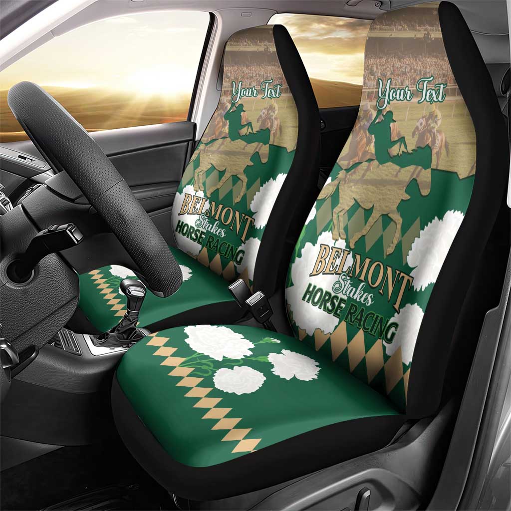 Personalized Belmont Horse Racing Car Seat Cover 157th Anniversary Run For The Carnations