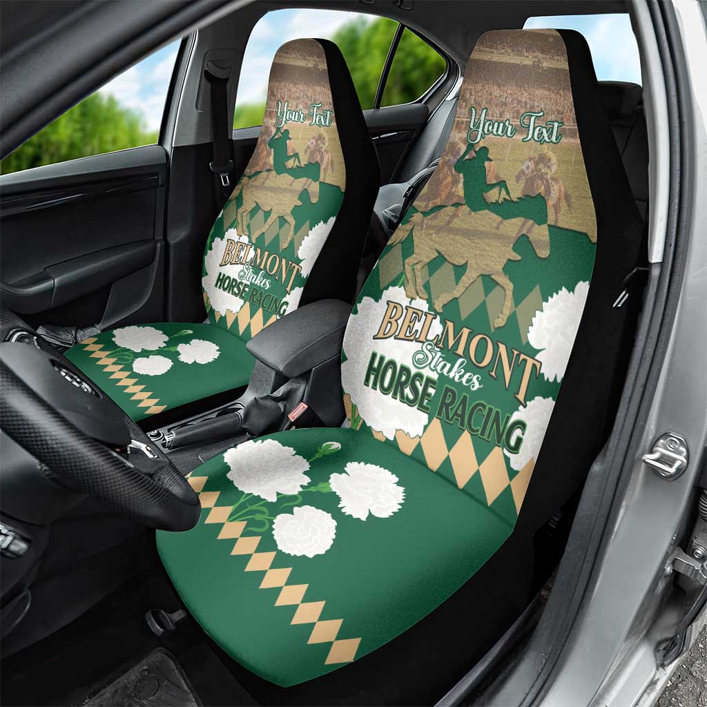 Personalized Belmont Horse Racing Car Seat Cover 157th Anniversary Run For The Carnations