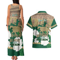 Personalized Belmont Horse Racing Couples Matching Tank Maxi Dress and Hawaiian Shirt 157th Anniversary Run For The Carnations