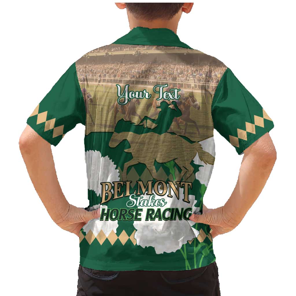 Personalized Belmont Horse Racing Family Matching Mermaid Dress and Hawaiian Shirt 157th Anniversary Run For The Carnations