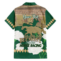 Personalized Belmont Horse Racing Family Matching Short Sleeve Bodycon Dress and Hawaiian Shirt 157th Anniversary Run For The Carnations