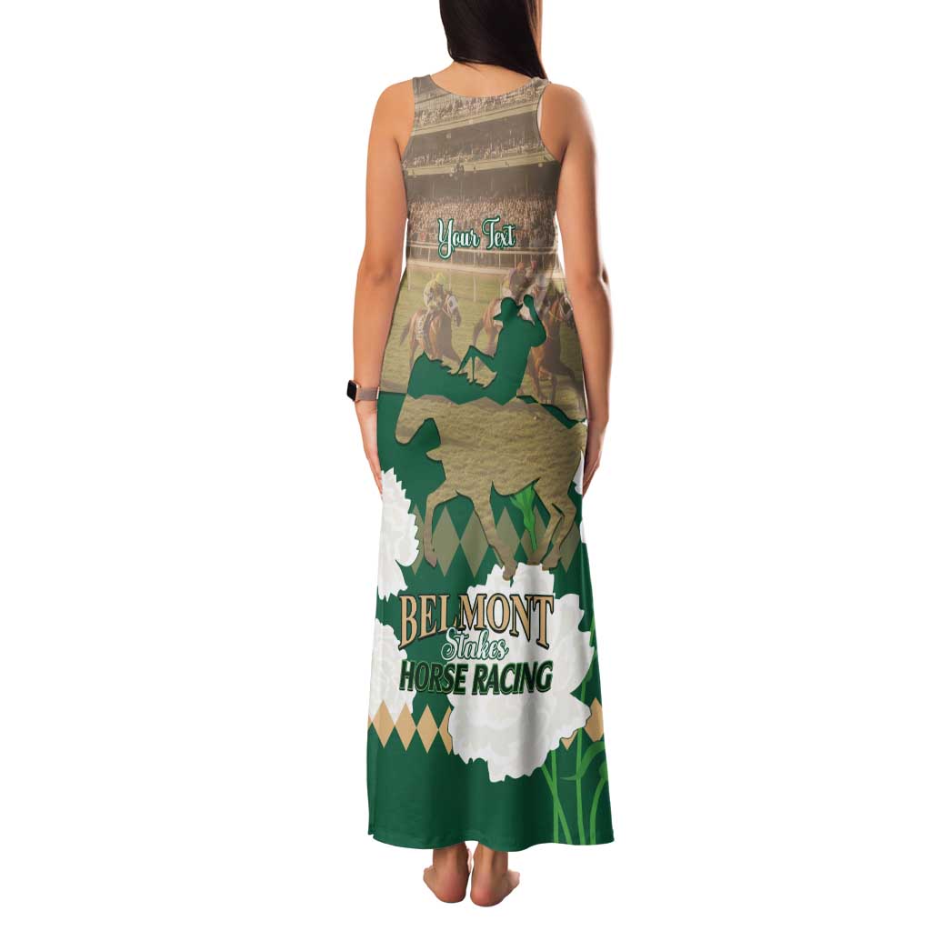 Personalized Belmont Horse Racing Family Matching Tank Maxi Dress and Hawaiian Shirt 157th Anniversary Run For The Carnations