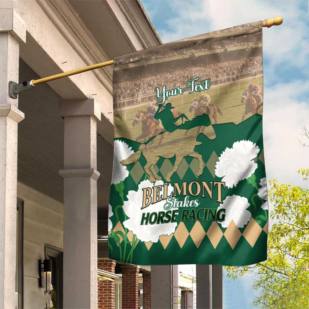 Personalized Belmont Horse Racing Garden Flag 157th Anniversary Run For The Carnations