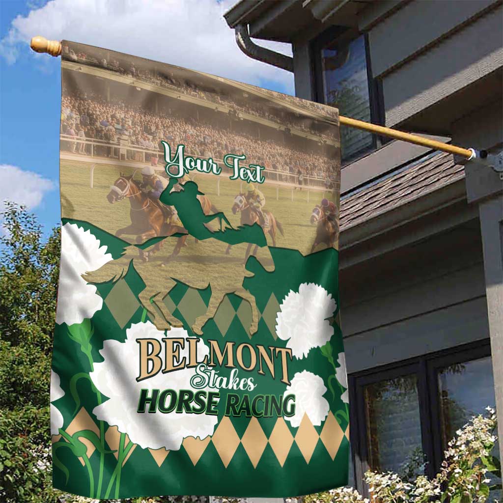 Personalized Belmont Horse Racing Garden Flag 157th Anniversary Run For The Carnations