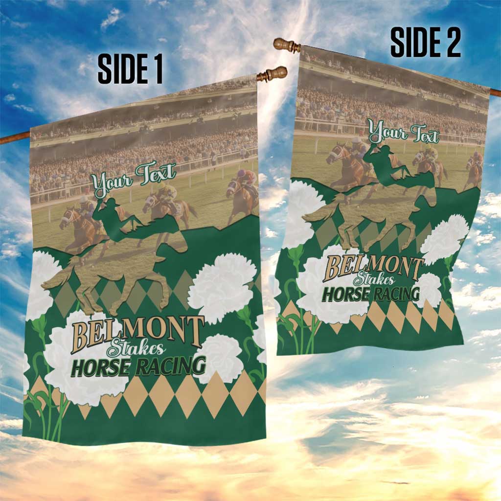 Personalized Belmont Horse Racing Garden Flag 157th Anniversary Run For The Carnations