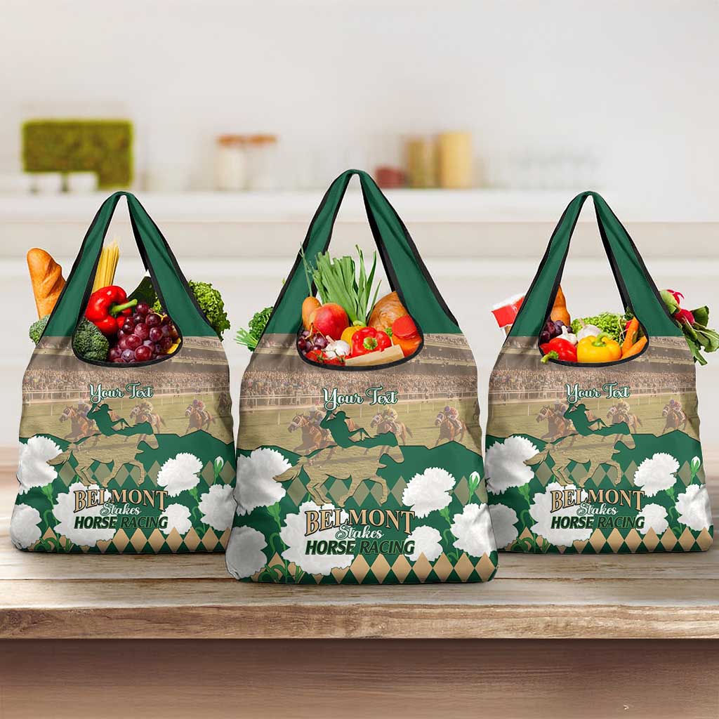Personalized Belmont Horse Racing Grocery Bag 157th Anniversary Run For The Carnations