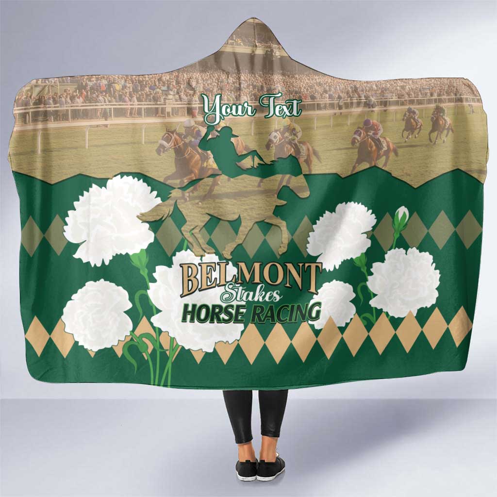 Personalized Belmont Horse Racing Hooded Blanket 157th Anniversary Run For The Carnations