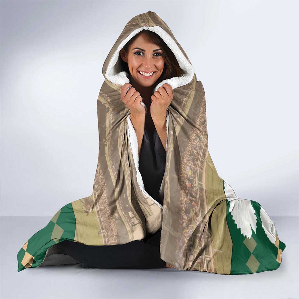 Personalized Belmont Horse Racing Hooded Blanket 157th Anniversary Run For The Carnations