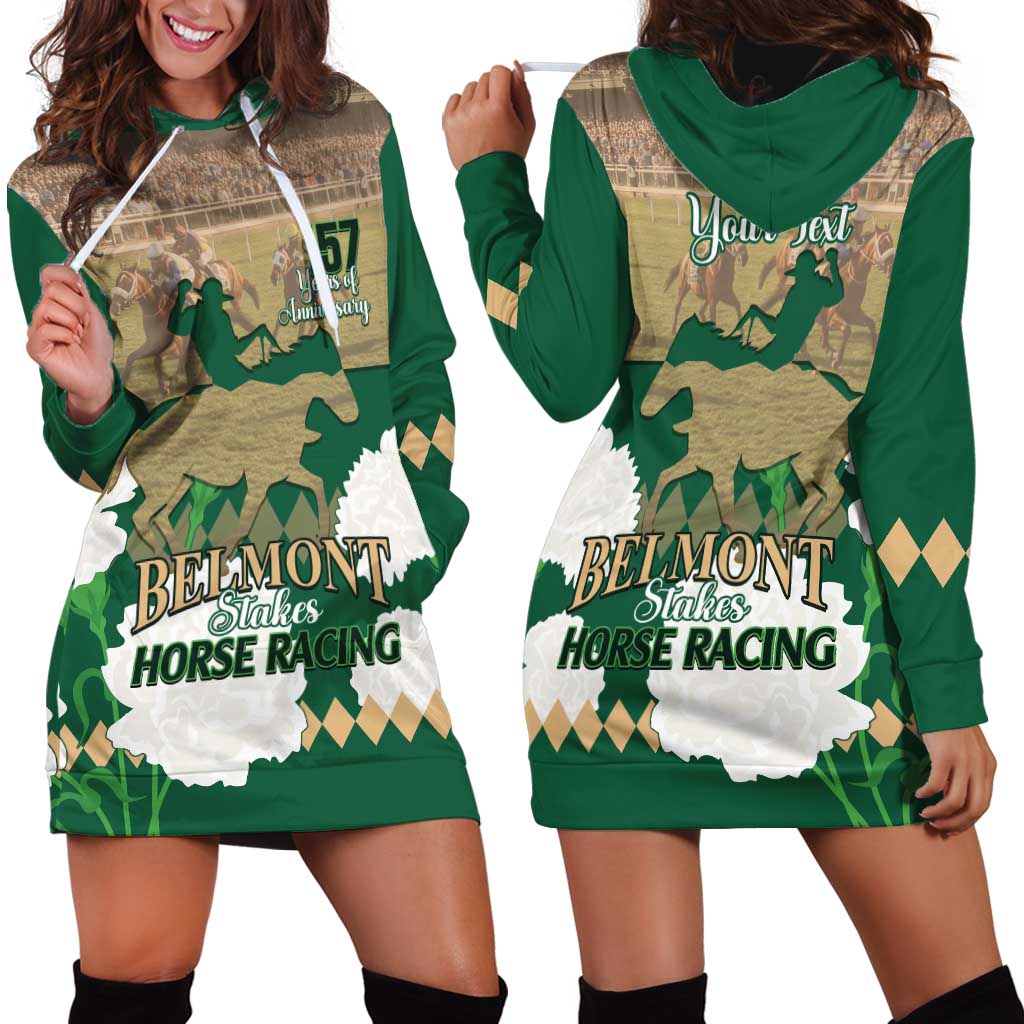 Personalized Belmont Horse Racing Hoodie Dress 157th Anniversary Run For The Carnations