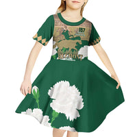 Personalized Belmont Horse Racing Kid Short Sleeve Dress 157th Anniversary Run For The Carnations