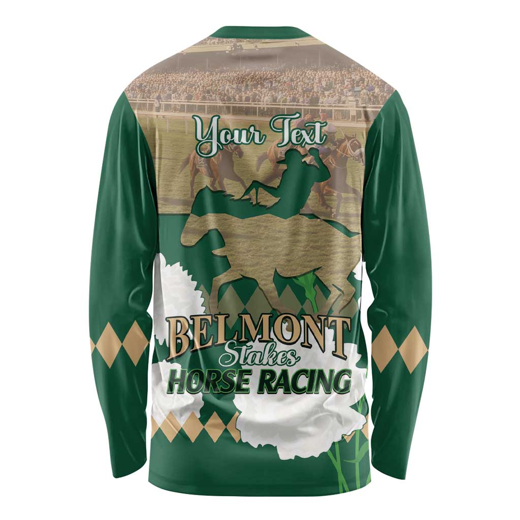 Personalized Belmont Horse Racing Long Sleeve Shirt 157th Anniversary Run For The Carnations