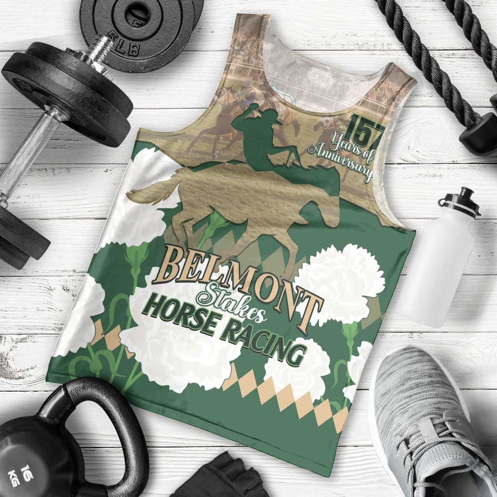 Personalized Belmont Horse Racing Men Tank Top 157th Anniversary Run For The Carnations