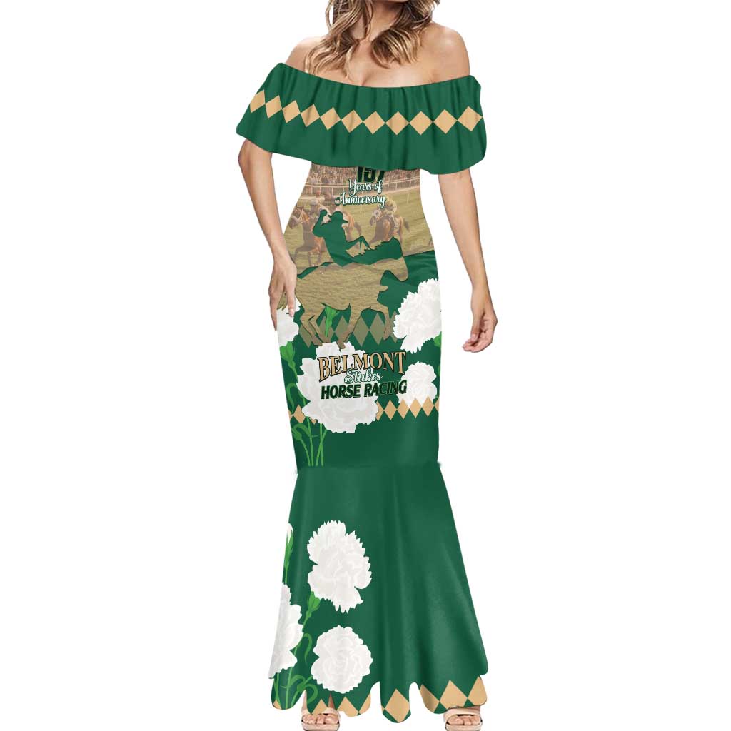 Personalized Belmont Horse Racing Mermaid Dress 157th Anniversary Run For The Carnations