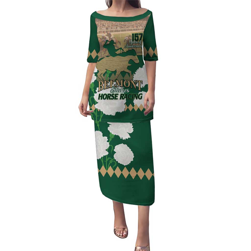 Personalized Belmont Horse Racing Puletasi 157th Anniversary Run For The Carnations