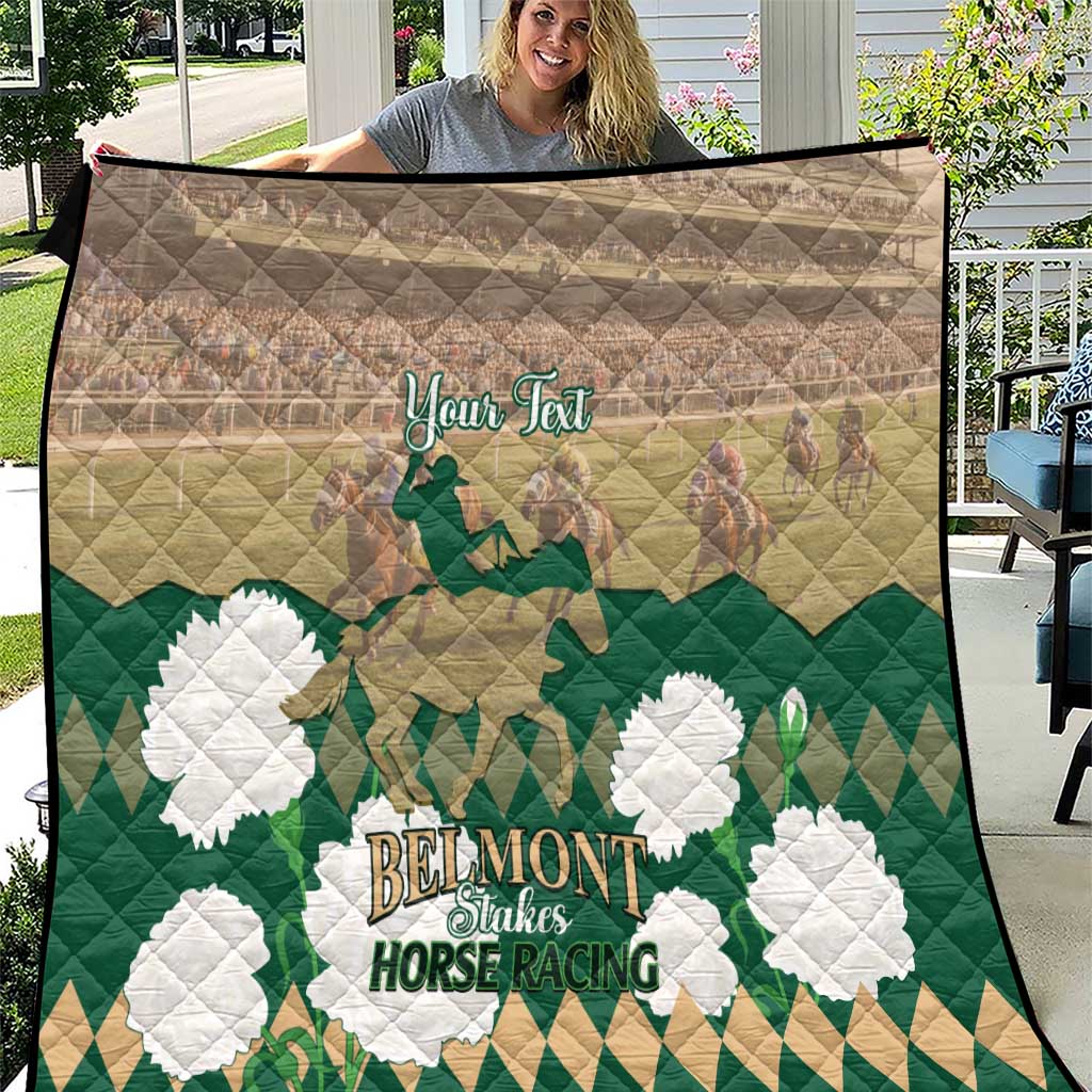 Personalized Belmont Horse Racing Quilt 157th Anniversary Run For The Carnations