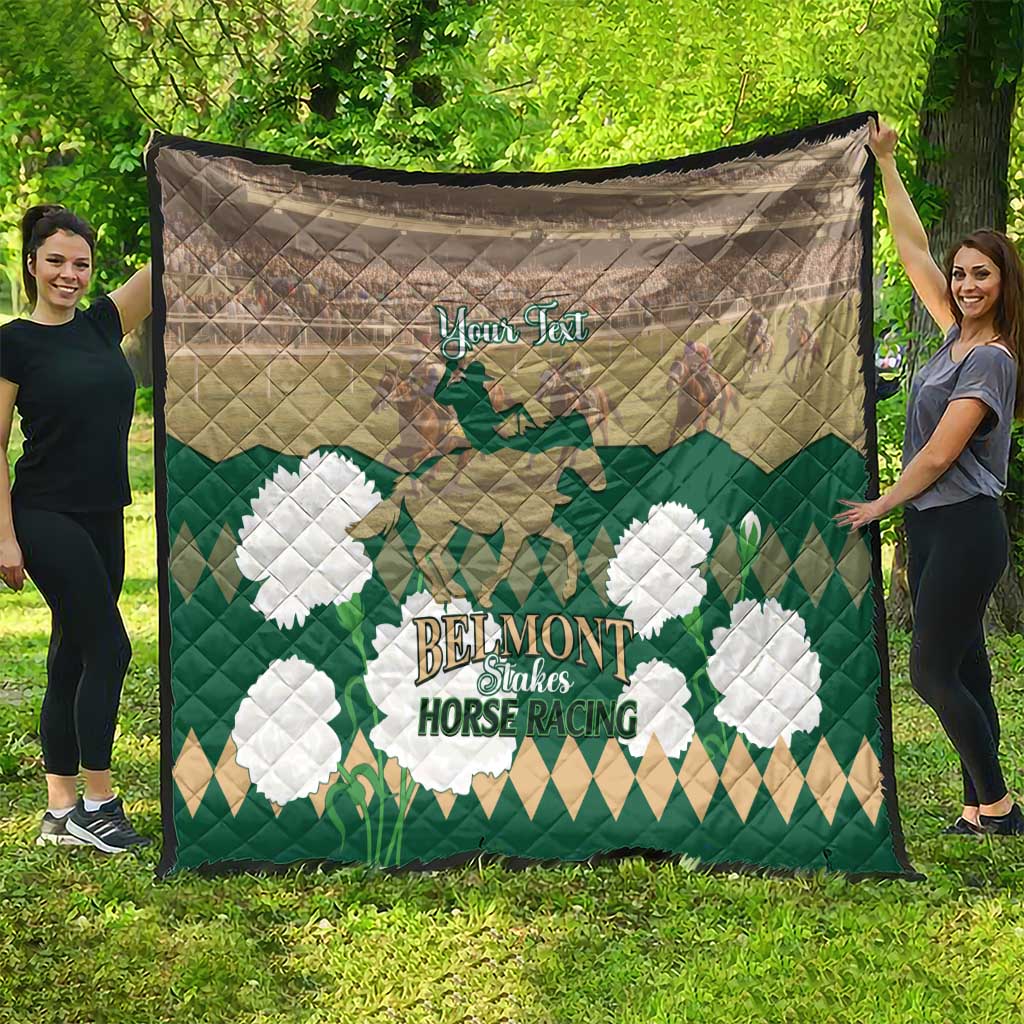 Personalized Belmont Horse Racing Quilt 157th Anniversary Run For The Carnations