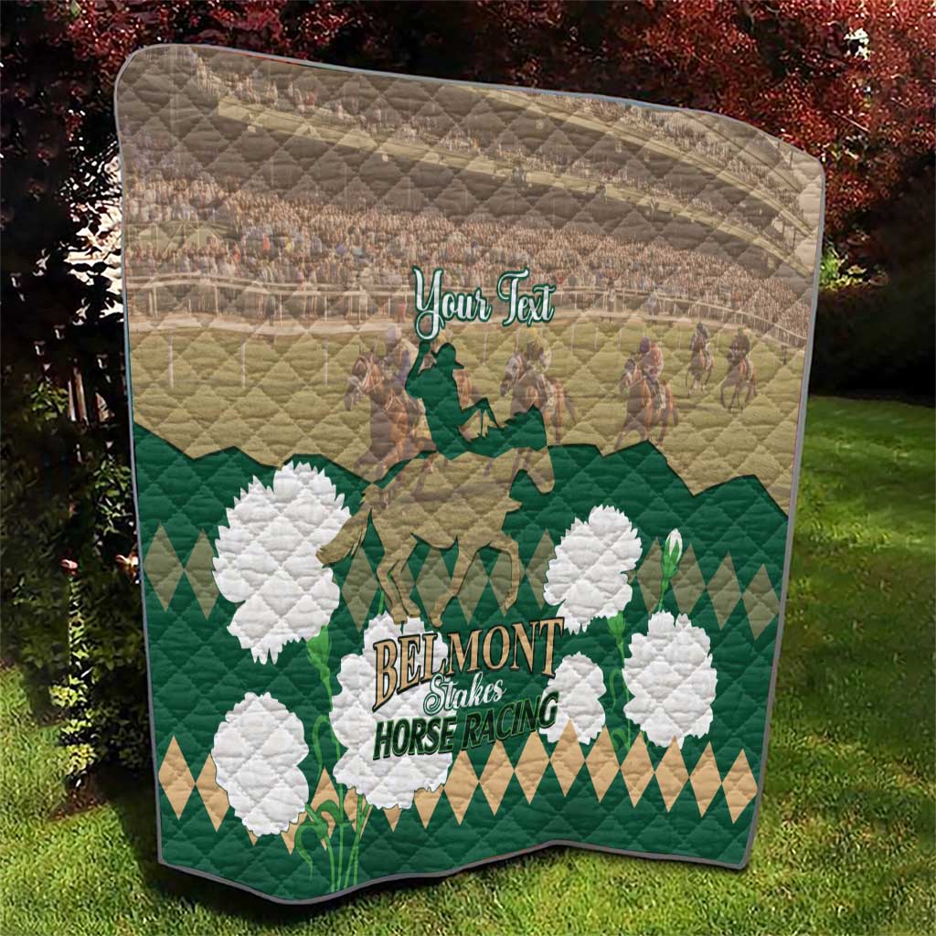 Personalized Belmont Horse Racing Quilt 157th Anniversary Run For The Carnations
