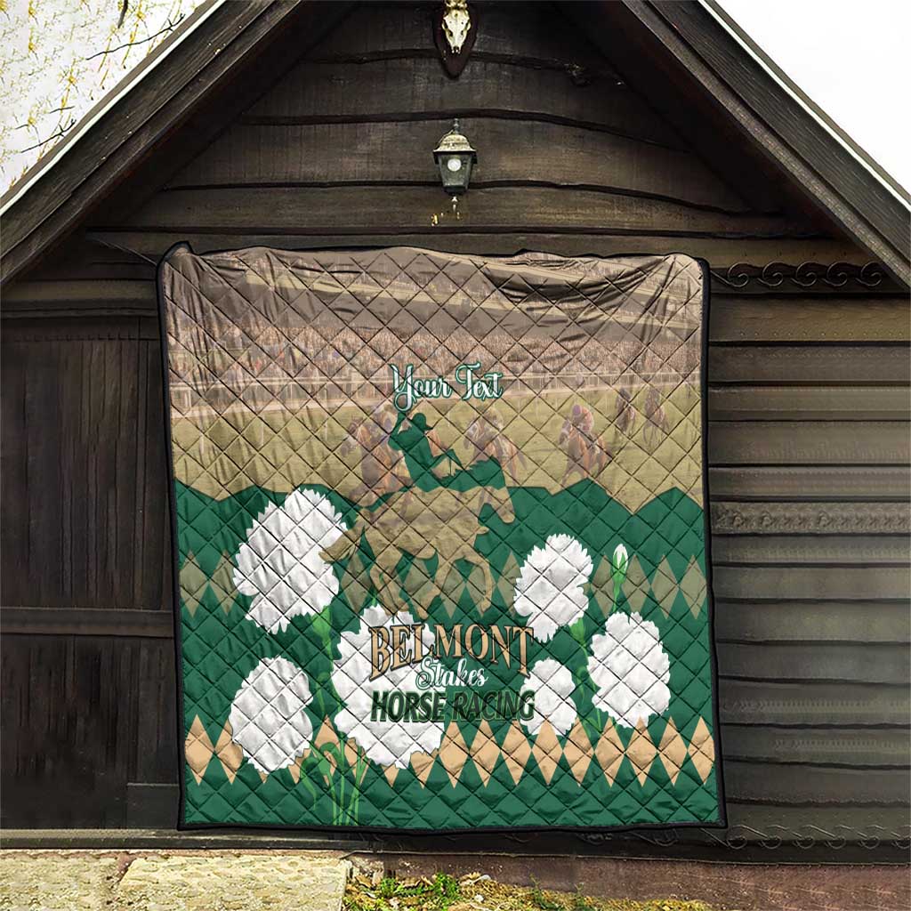 Personalized Belmont Horse Racing Quilt 157th Anniversary Run For The Carnations