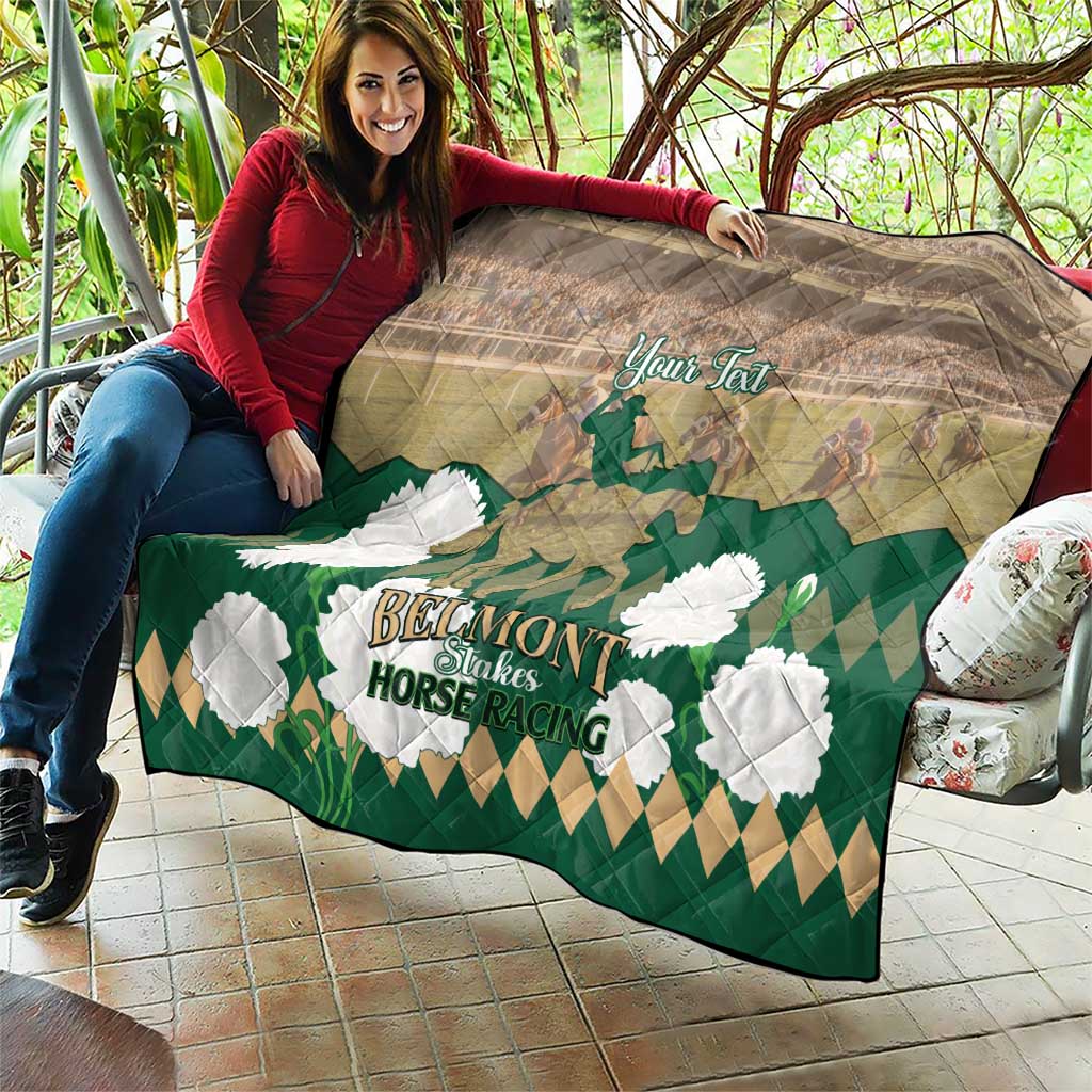 Personalized Belmont Horse Racing Quilt 157th Anniversary Run For The Carnations