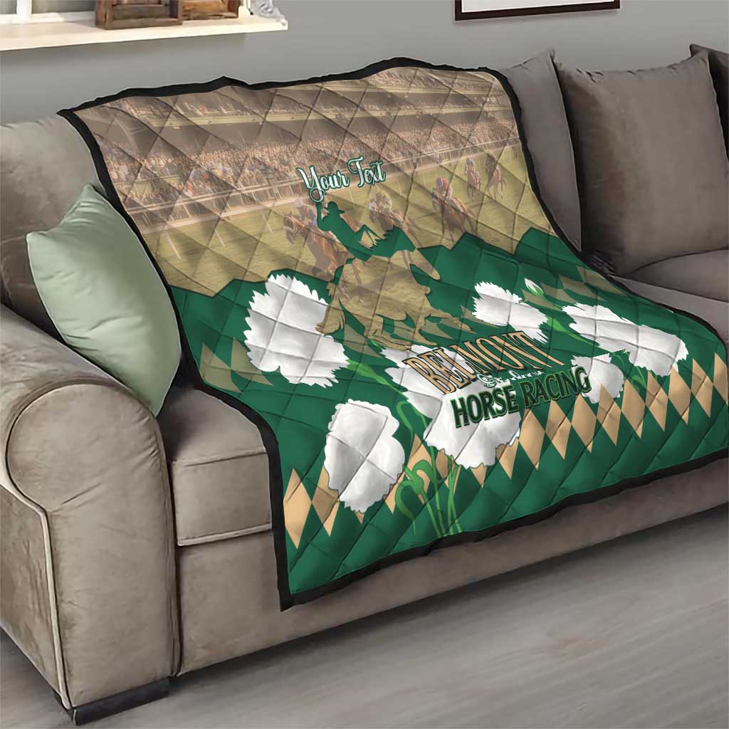 Personalized Belmont Horse Racing Quilt 157th Anniversary Run For The Carnations