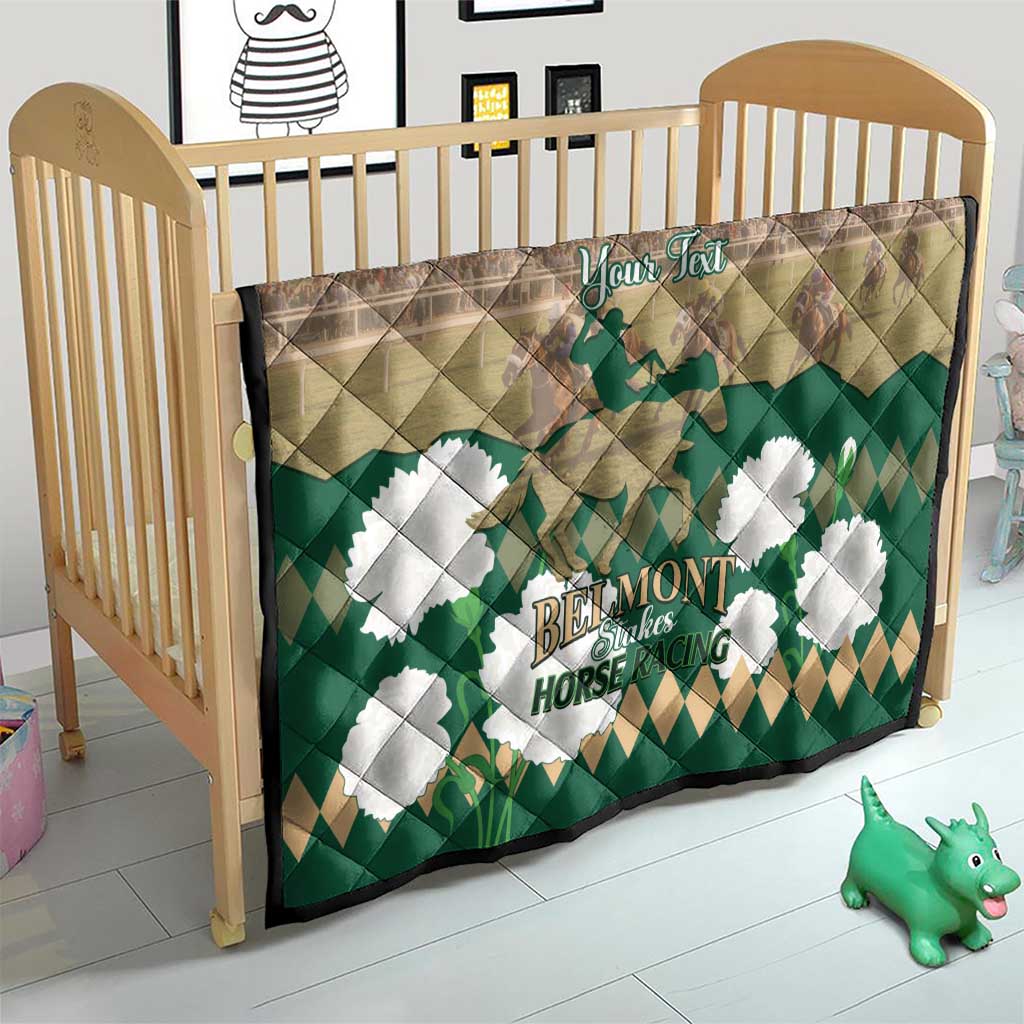Personalized Belmont Horse Racing Quilt 157th Anniversary Run For The Carnations