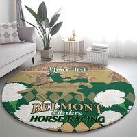 Personalized Belmont Horse Racing Round Carpet 157th Anniversary Run For The Carnations
