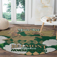 Personalized Belmont Horse Racing Round Carpet 157th Anniversary Run For The Carnations