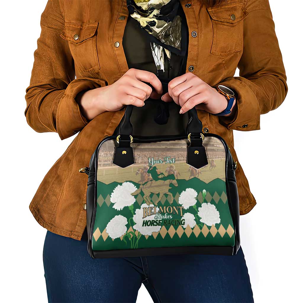 Personalized Belmont Horse Racing Shoulder Handbag 157th Anniversary Run For The Carnations
