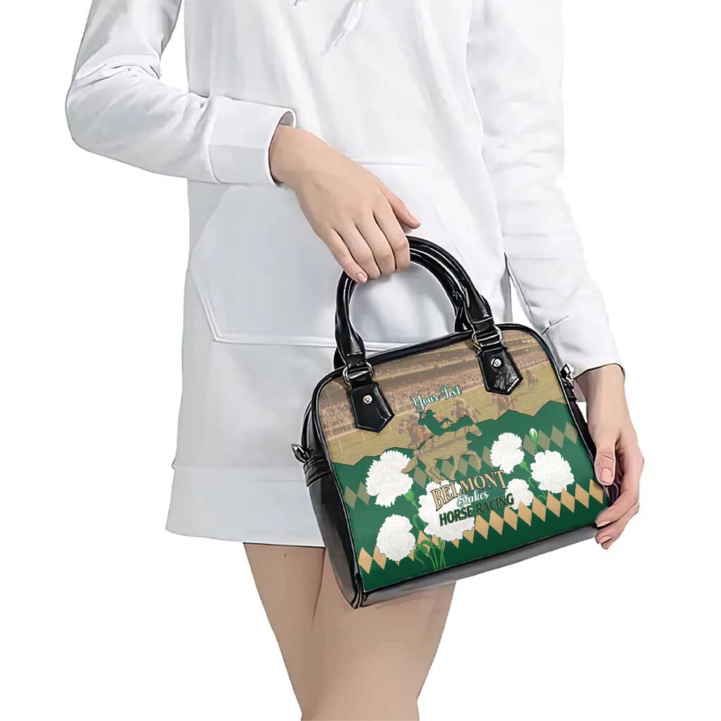 Personalized Belmont Horse Racing Shoulder Handbag 157th Anniversary Run For The Carnations