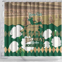 Personalized Belmont Horse Racing Shower Curtain 157th Anniversary Run For The Carnations