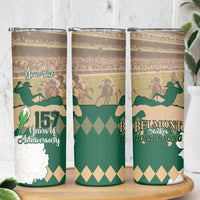 Personalized Belmont Horse Racing Skinny Tumbler 157th Anniversary Run For The Carnations