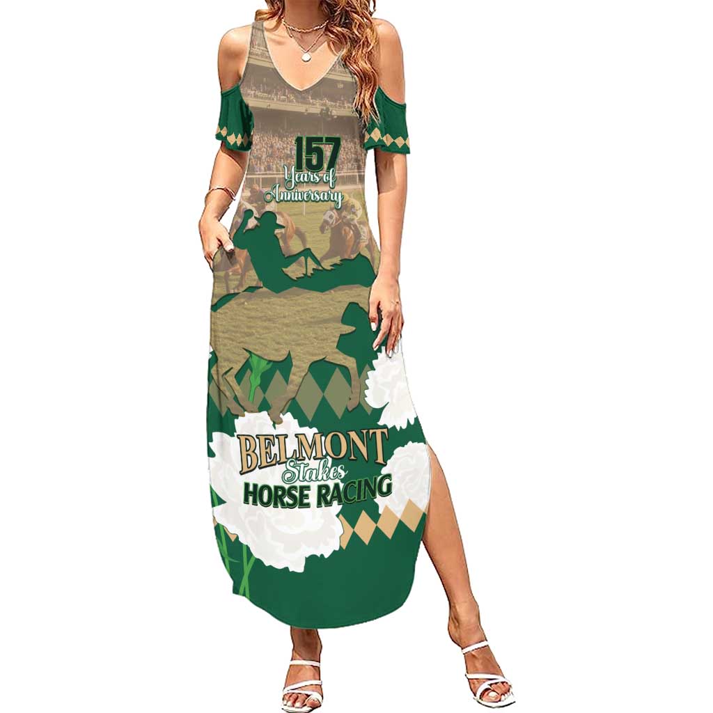 Personalized Belmont Horse Racing Summer Maxi Dress 157th Anniversary Run For The Carnations
