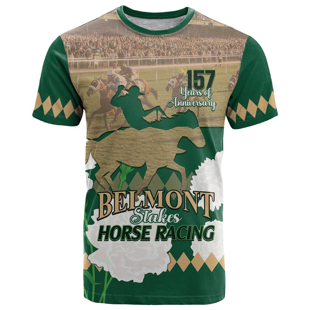 Personalized Belmont Horse Racing T Shirt 157th Anniversary Run For The Carnations